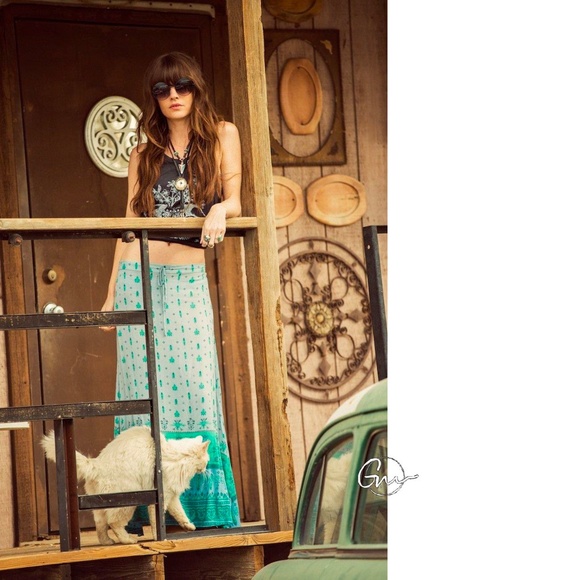 Spell (& the Gypsy Collective) Desert Wanderer Maxi Skirt - S (Aqua) AU 8/US 4 - Picture 7 of 7